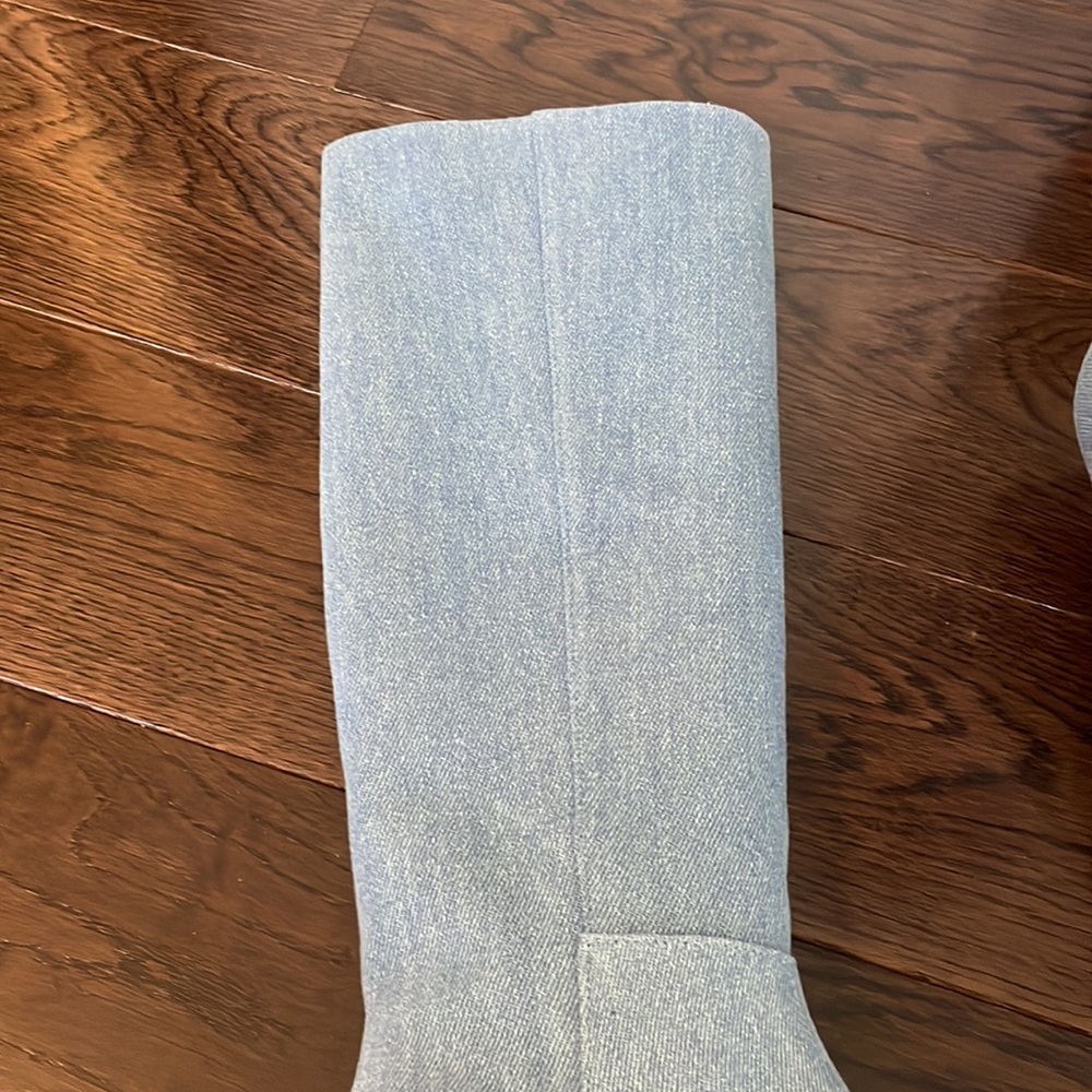 Reformation Blue Heeled Boots View 4